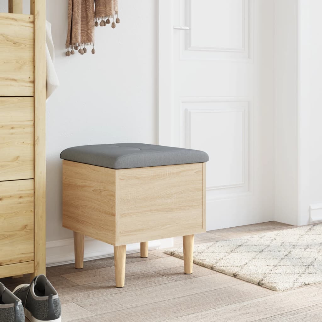 Opbergbankje 42x42x46 cm bewerkt hout sonoma eikenkleurig