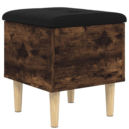 Opbergbankje Bewerkt Hout Kleurig 42 x 42 x 46 cm Gerookt eiken