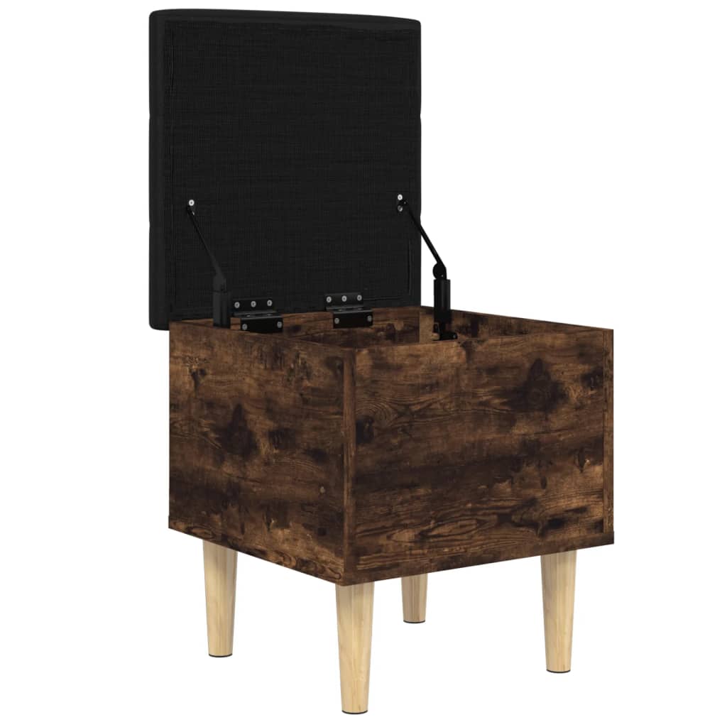 Opbergbankje Bewerkt Hout Kleurig 42 x 42 x 46 cm Gerookt eiken