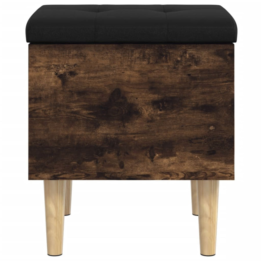 Opbergbankje Bewerkt Hout Kleurig 42 x 42 x 46 cm Gerookt eiken
