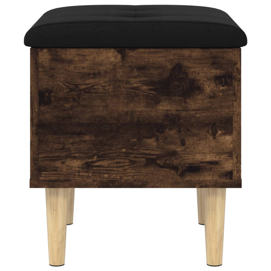 Opbergbankje Bewerkt Hout Kleurig 42 x 42 x 46 cm Gerookt eiken