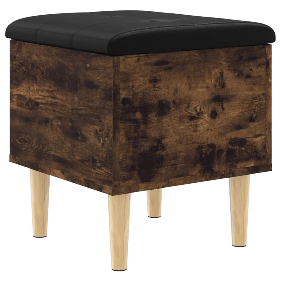 Opbergbankje Bewerkt Hout Kleurig 42 x 42 x 46 cm Gerookt eiken