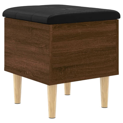 Opbergbankje Bewerkt Hout Bruineikenkleurig 42 x 42 x 46 cm bruin eikenkleur