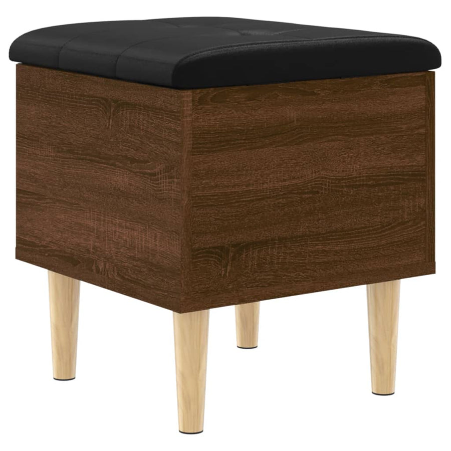 Opbergbankje Bewerkt Hout Bruineikenkleurig 42 x 42 x 46 cm bruin eikenkleur