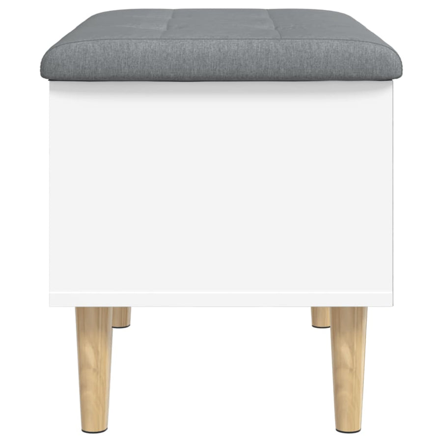 Opbergbankje Bewerkt Hout 62 x 42 x 46 cm Wit