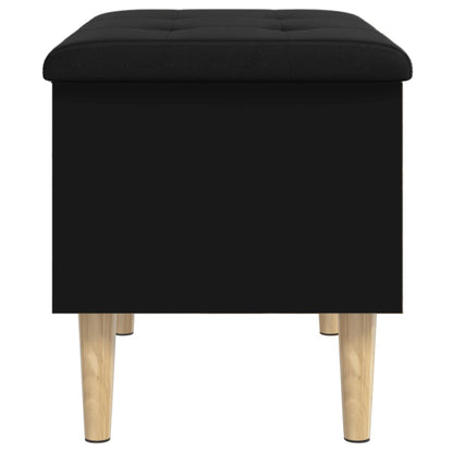 Opbergbankje Bewerkt Hout 62 x 42 x 46 cm Zwart