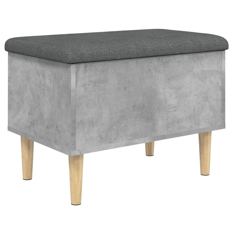 Opbergbankje Bewerkt Hout 62 x 42 x 46 cm Betongrijs
