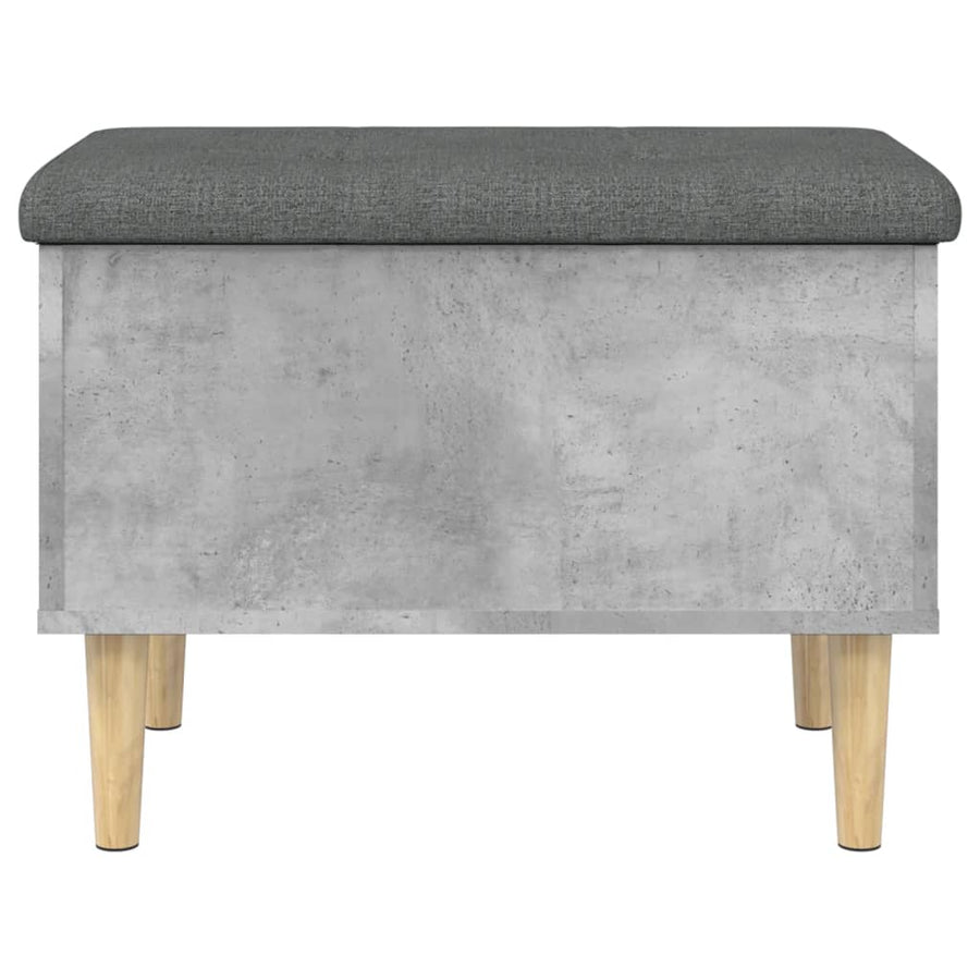 Opbergbankje Bewerkt Hout 62 x 42 x 46 cm Betongrijs