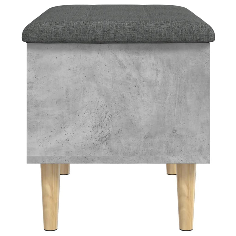Opbergbankje Bewerkt Hout 62 x 42 x 46 cm Betongrijs
