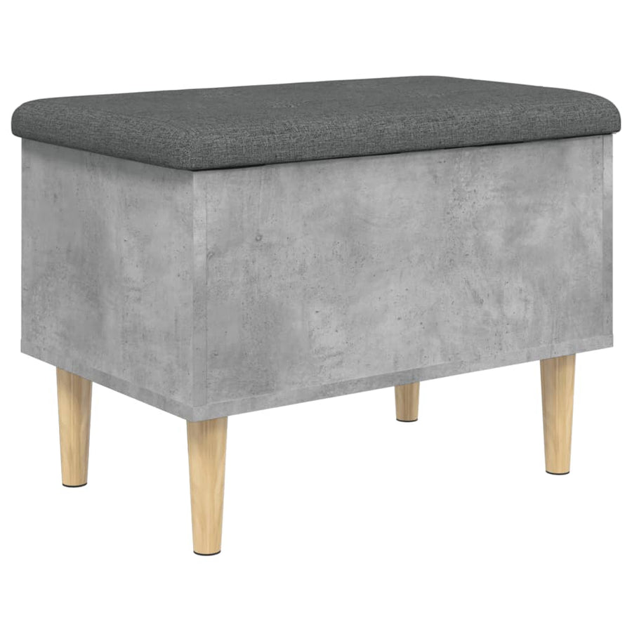 Opbergbankje Bewerkt Hout 62 x 42 x 46 cm Betongrijs