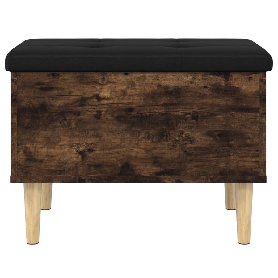 Opbergbankje Bewerkt Hout Kleurig 62 x 42 x 46 cm Gerookt eiken
