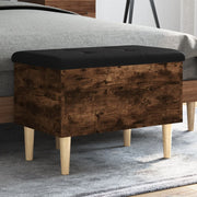 Opbergbank 62x42x46 cm bewerkt hout gerookt eiken