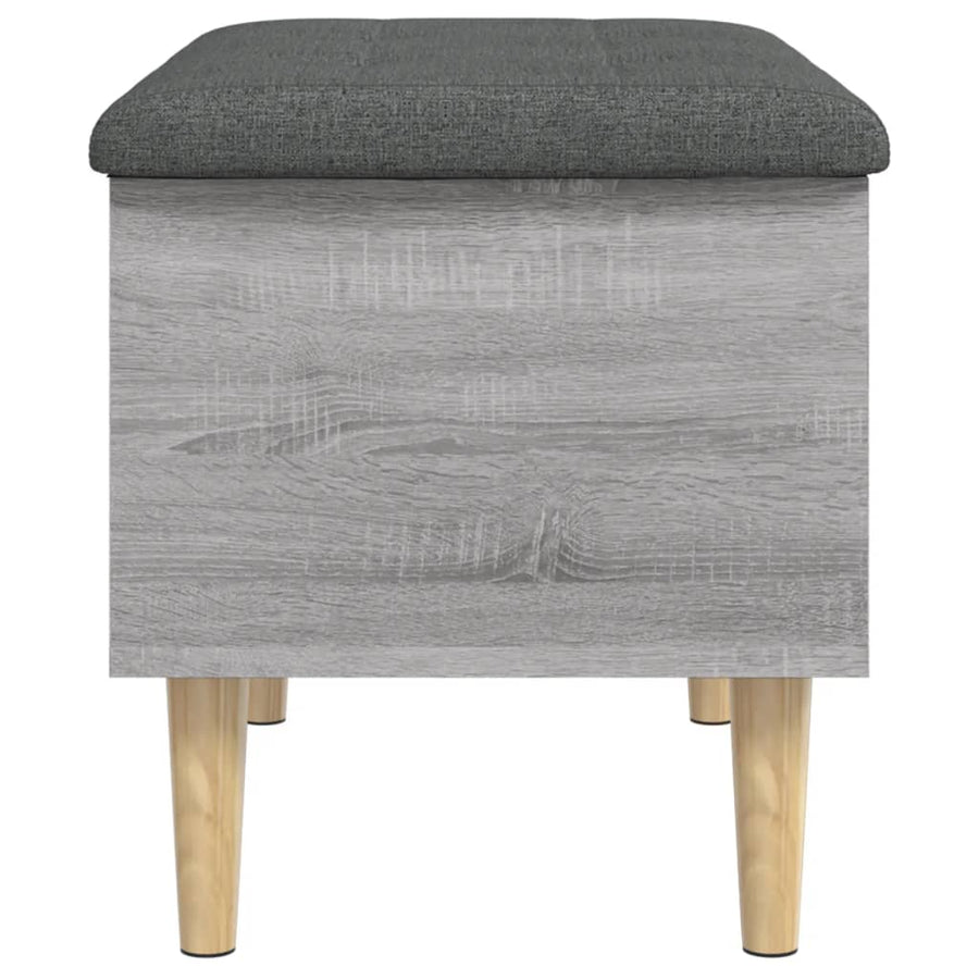 Opbergbankje 62x42x46 cm bewerkt hout grijs sonoma eikenkleurig