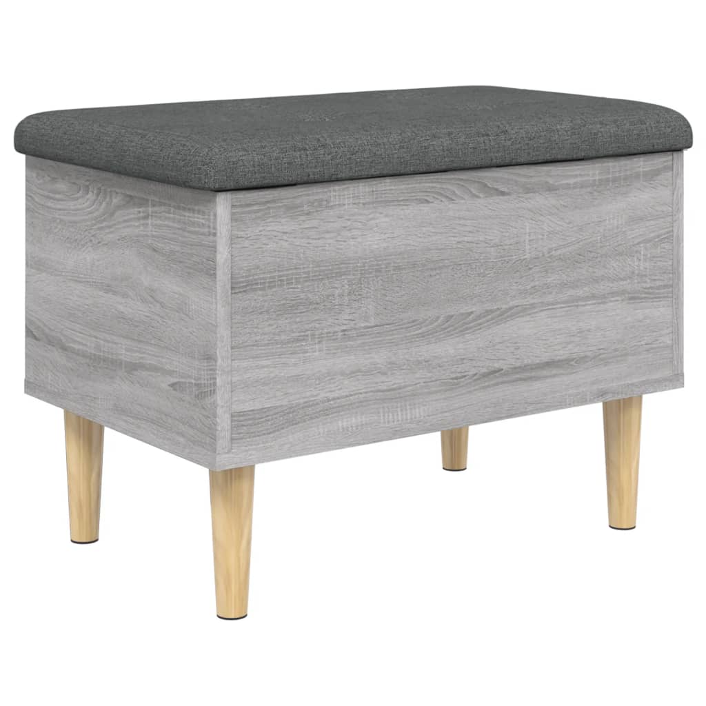 Opbergbankje 62x42x46 cm bewerkt hout grijs sonoma eikenkleurig