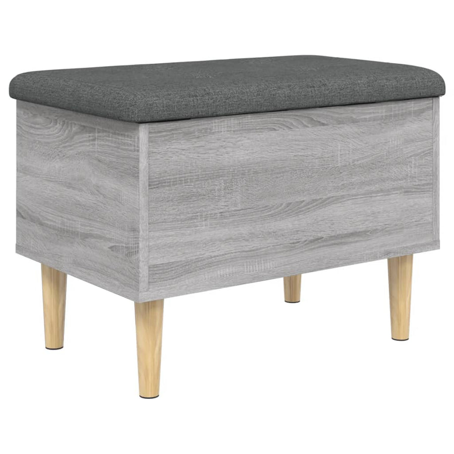 Opbergbankje 62x42x46 cm bewerkt hout grijs sonoma eikenkleurig
