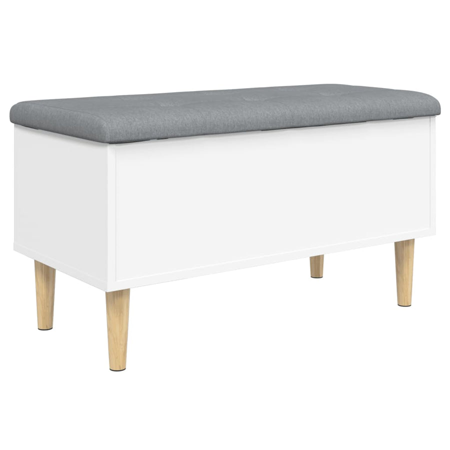 Opbergbankje Bewerkt Hout 82 x 42 x 46 cm Wit