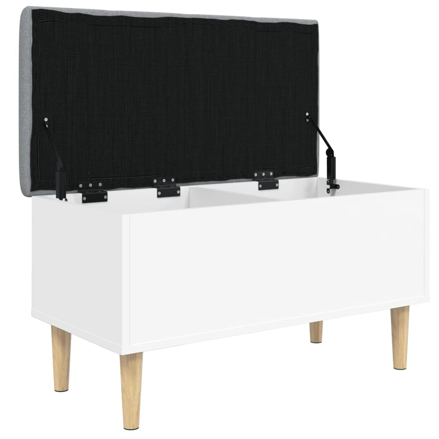 Opbergbankje Bewerkt Hout 82 x 42 x 46 cm Wit