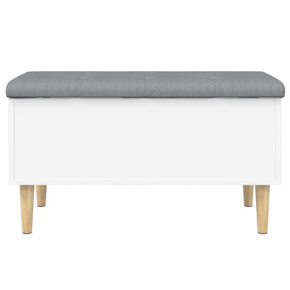 Opbergbankje Bewerkt Hout 82 x 42 x 46 cm Wit