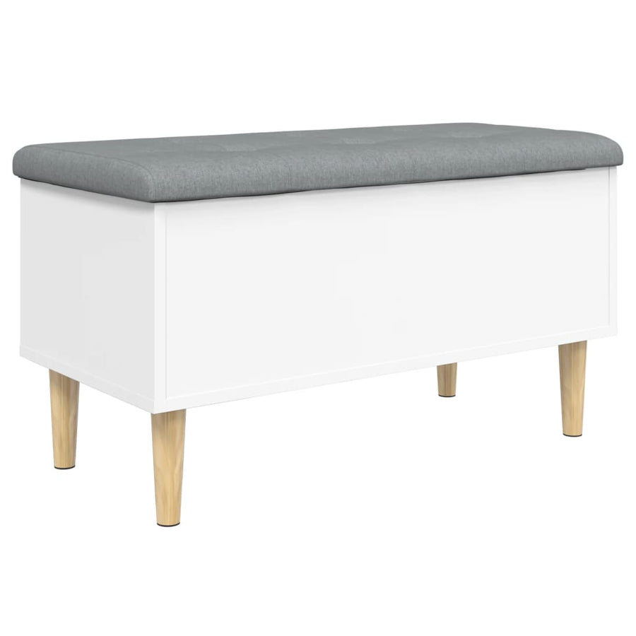 Opbergbankje Bewerkt Hout 82 x 42 x 46 cm Wit