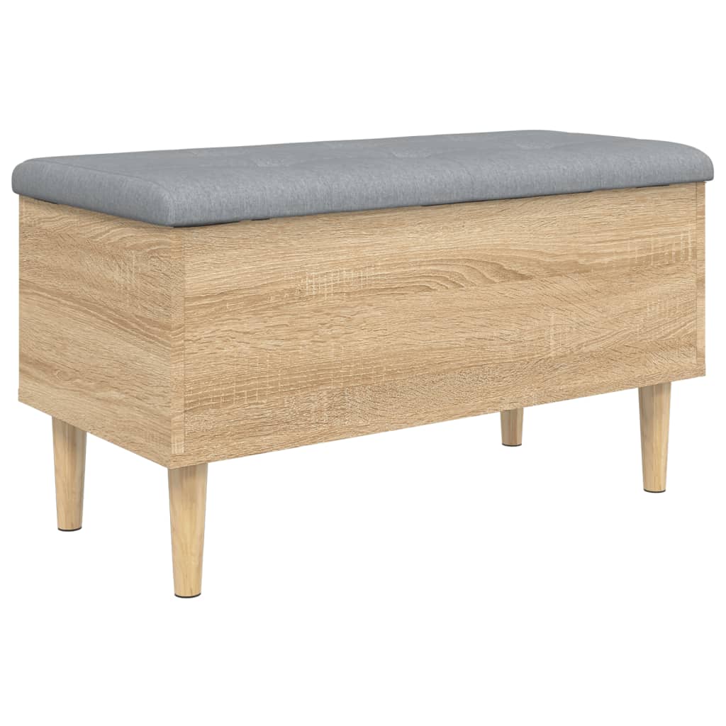 Opbergbankje 82x42x46 cm bewerkt hout sonoma eikenkleurig
