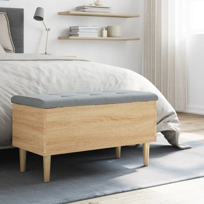 Opbergbankje 82x42x46 cm bewerkt hout sonoma eikenkleurig
