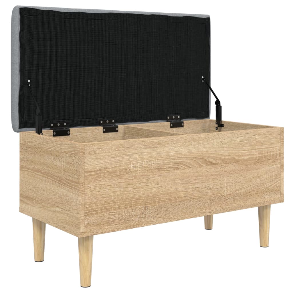 Opbergbankje 82x42x46 cm bewerkt hout sonoma eikenkleurig