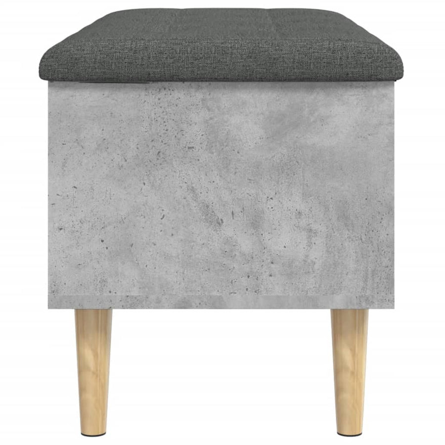 Opbergbankje 82x42x46 cm bewerkt hout betongrijs