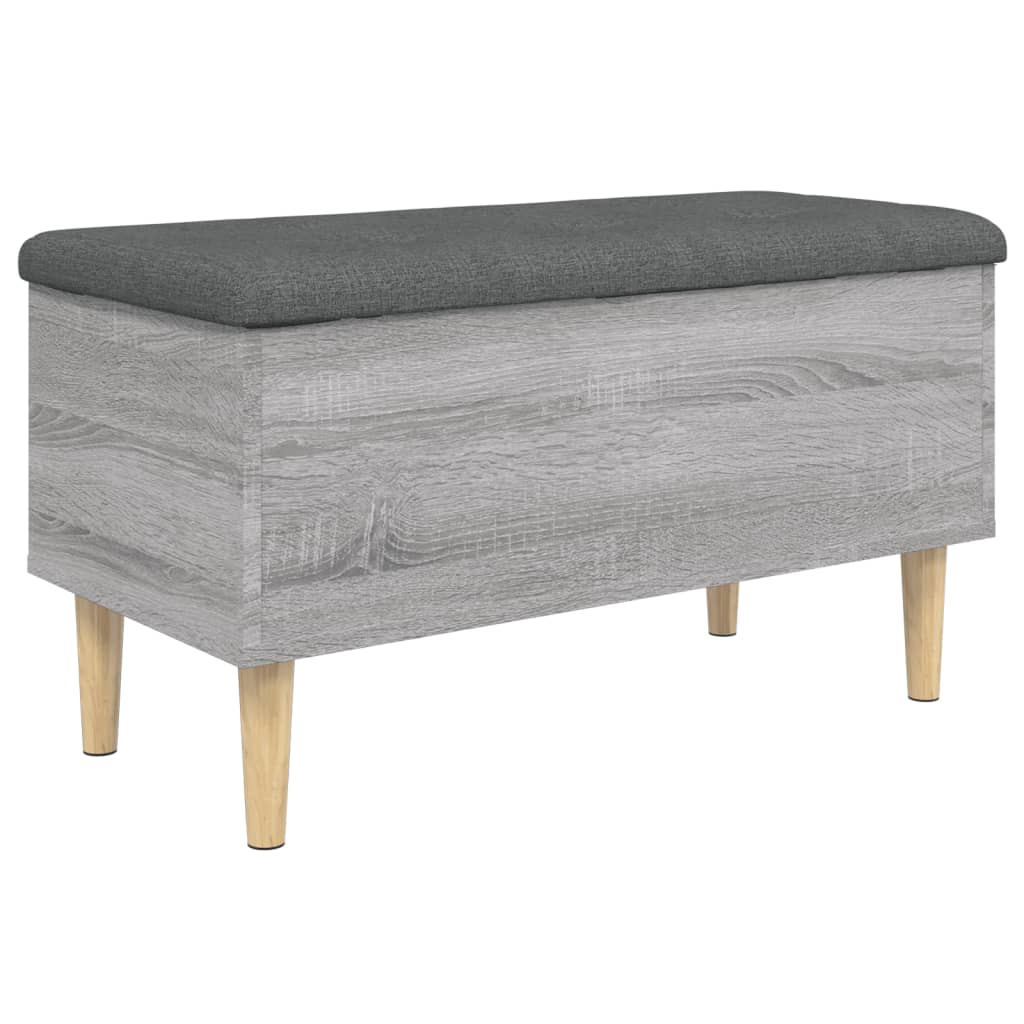Opbergbankje 82x42x46 cm bewerkt hout grijs sonoma eikenkleurig