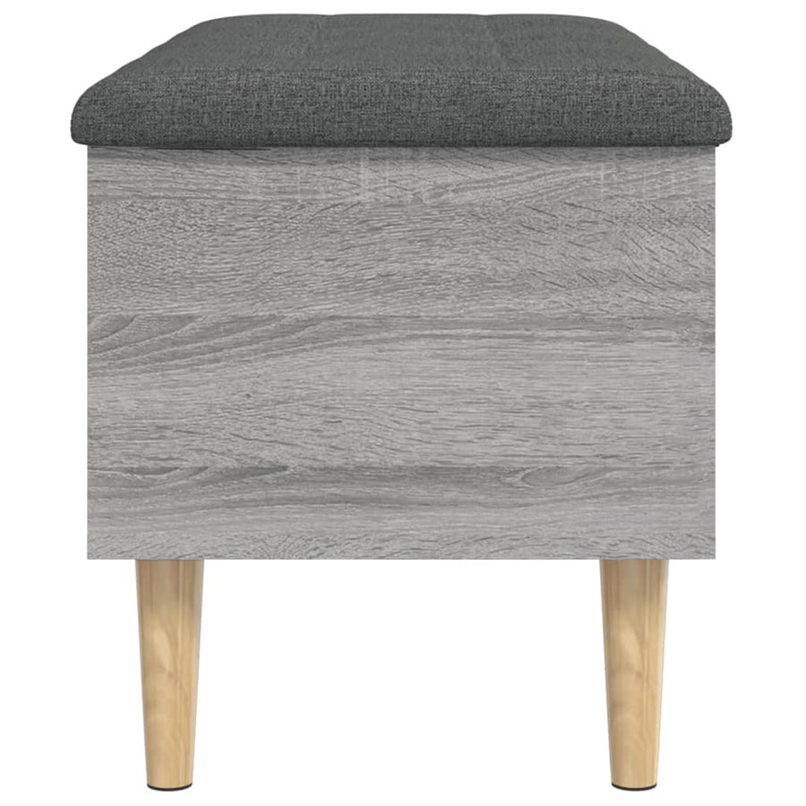 Opbergbankje 82x42x46 cm bewerkt hout grijs sonoma eikenkleurig
