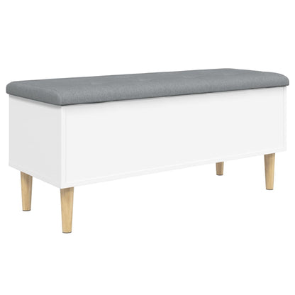 Opbergbankje 102x42x46 cm bewerkt hout wit