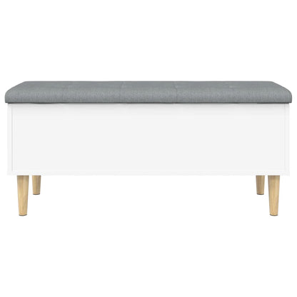 Opbergbankje 102x42x46 cm bewerkt hout wit
