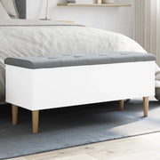 Opbergbank 102x42x46 cm bewerkt hout wit