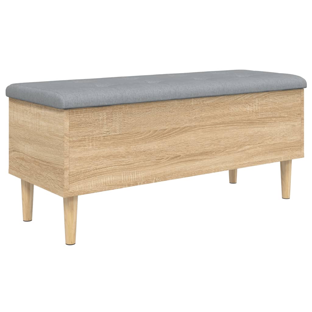Opbergbankje 102x42x46 cm bewerkt hout sonoma eikenkleurig