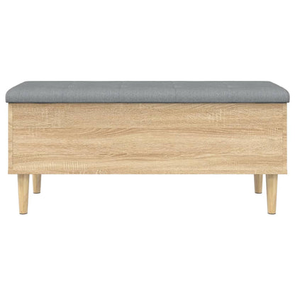 Opbergbankje 102x42x46 cm bewerkt hout sonoma eikenkleurig