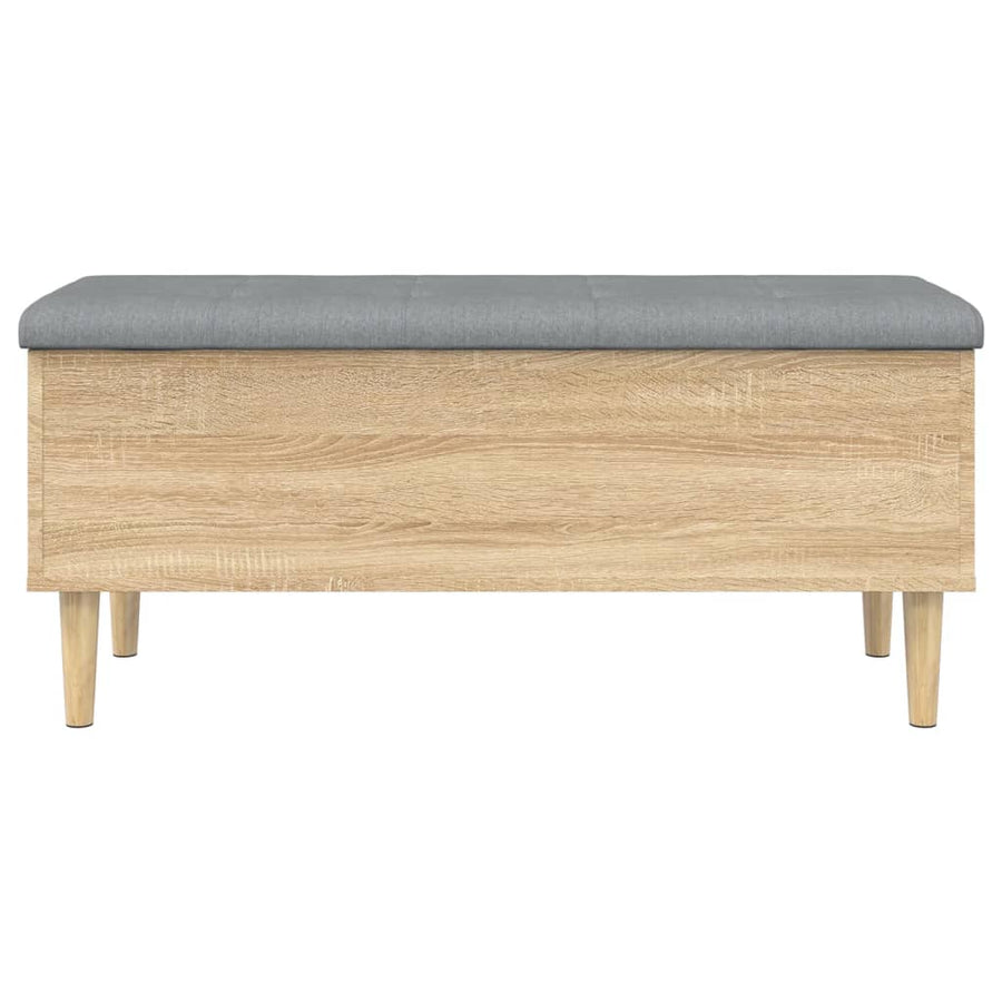 Opbergbankje 102x42x46 cm bewerkt hout sonoma eikenkleurig