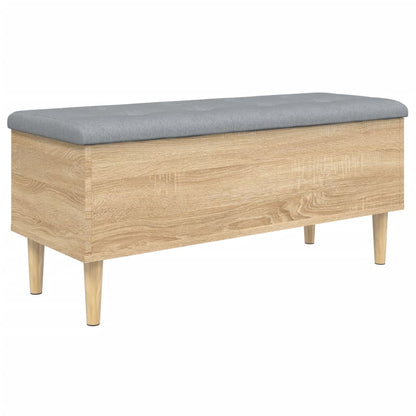 Opbergbankje 102x42x46 cm bewerkt hout sonoma eikenkleurig