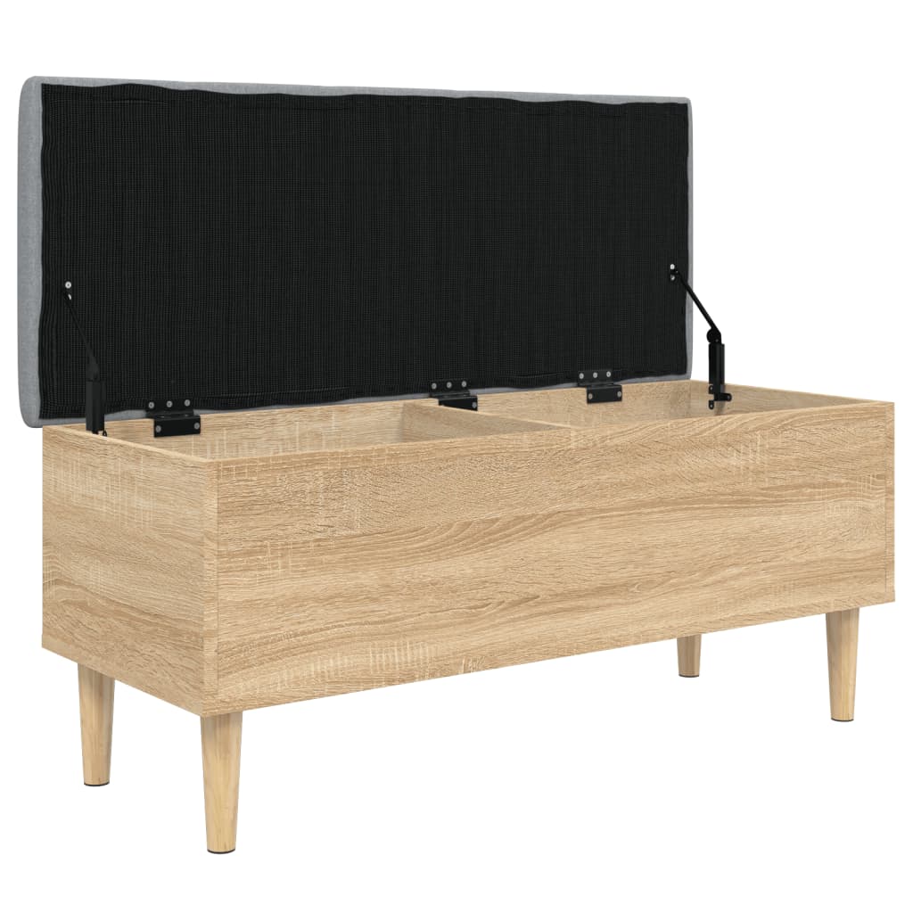 Opbergbankje 102x42x46 cm bewerkt hout sonoma eikenkleurig