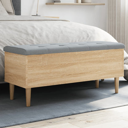 Opbergbankje 102x42x46 cm bewerkt hout sonoma eikenkleurig