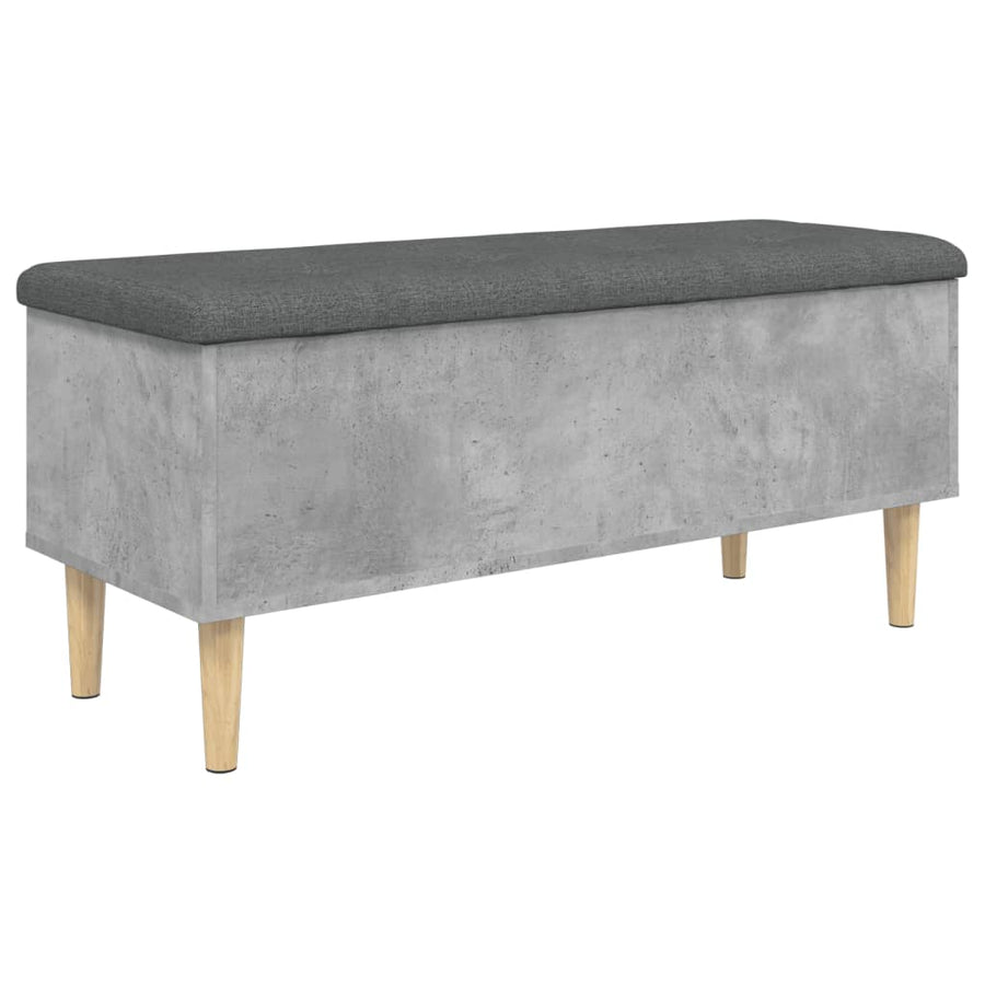 Opbergbankje 102x42x46 cm bewerkt hout betongrijs
