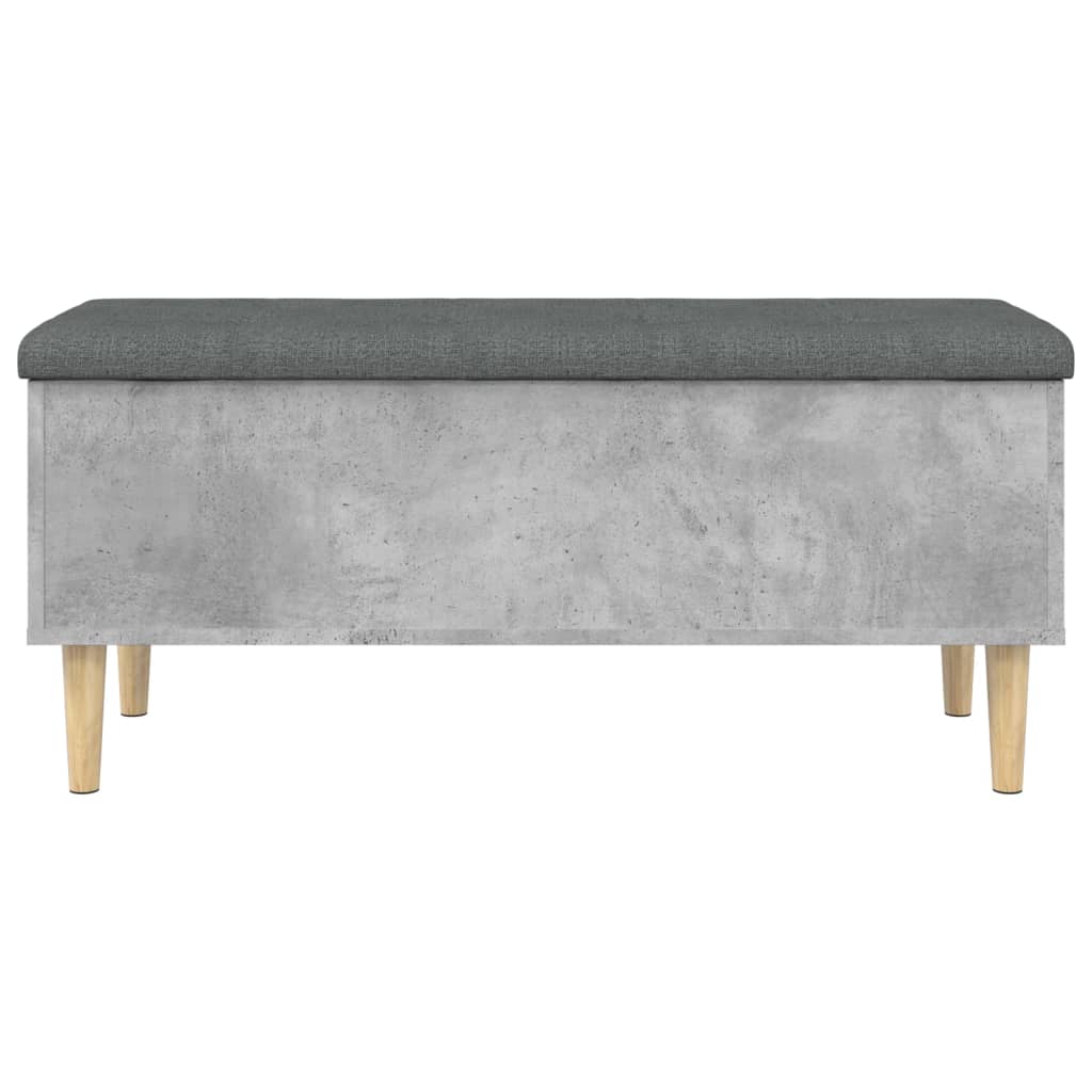 Opbergbankje 102x42x46 cm bewerkt hout betongrijs