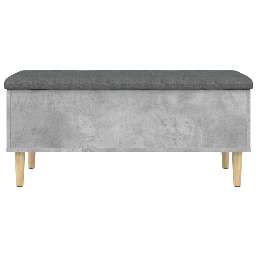 Opbergbankje 102x42x46 cm bewerkt hout betongrijs
