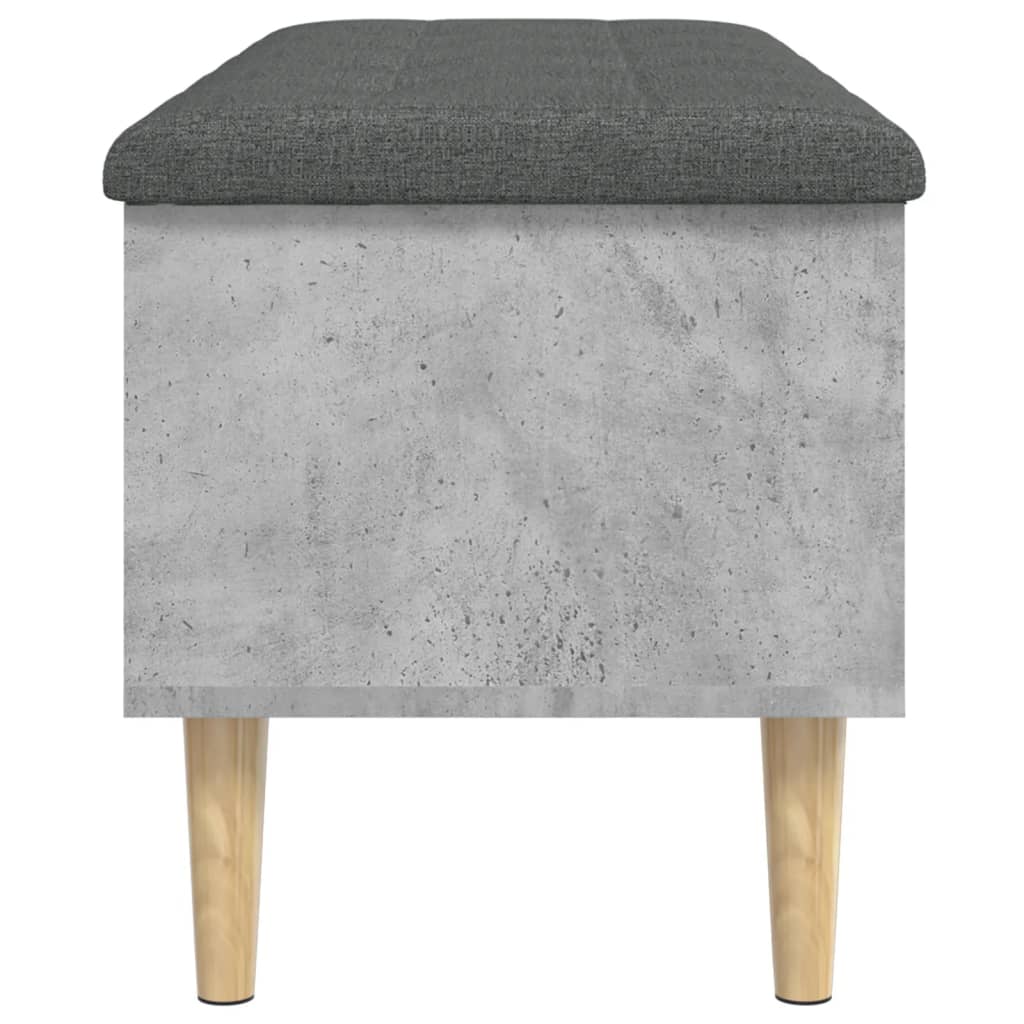 Opbergbankje 102x42x46 cm bewerkt hout betongrijs