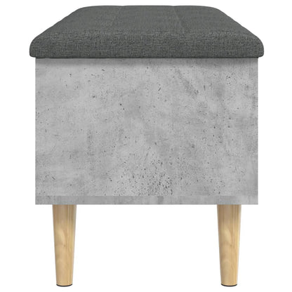 Opbergbankje 102x42x46 cm bewerkt hout betongrijs