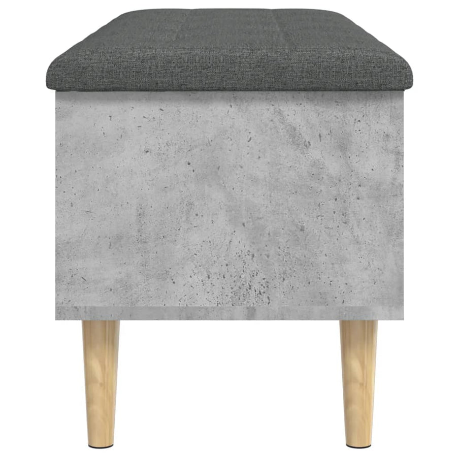 Opbergbankje 102x42x46 cm bewerkt hout betongrijs