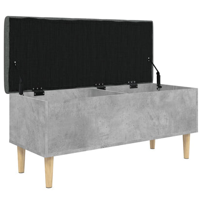Opbergbankje 102x42x46 cm bewerkt hout betongrijs