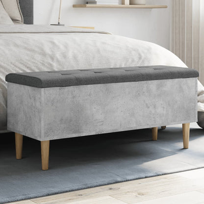 Opbergbankje 102x42x46 cm bewerkt hout betongrijs