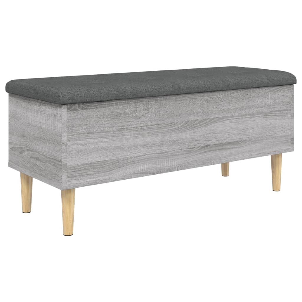 Opbergbankje 102x42x46 cm bewerkt hout grijs sonoma eikenkleur