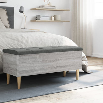 Opbergbankje 102x42x46 cm bewerkt hout grijs sonoma eikenkleur
