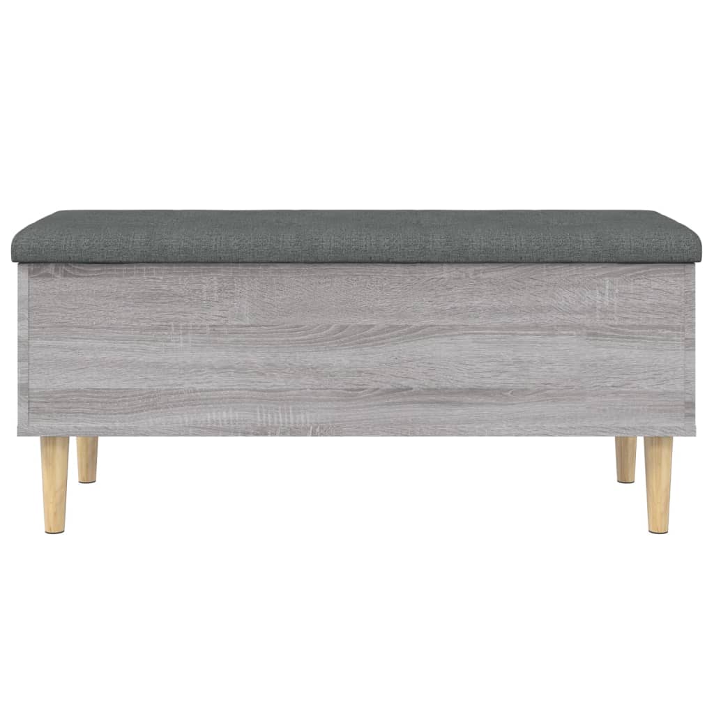 Opbergbankje 102x42x46 cm bewerkt hout grijs sonoma eikenkleur