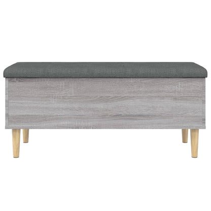 Opbergbankje 102x42x46 cm bewerkt hout grijs sonoma eikenkleur